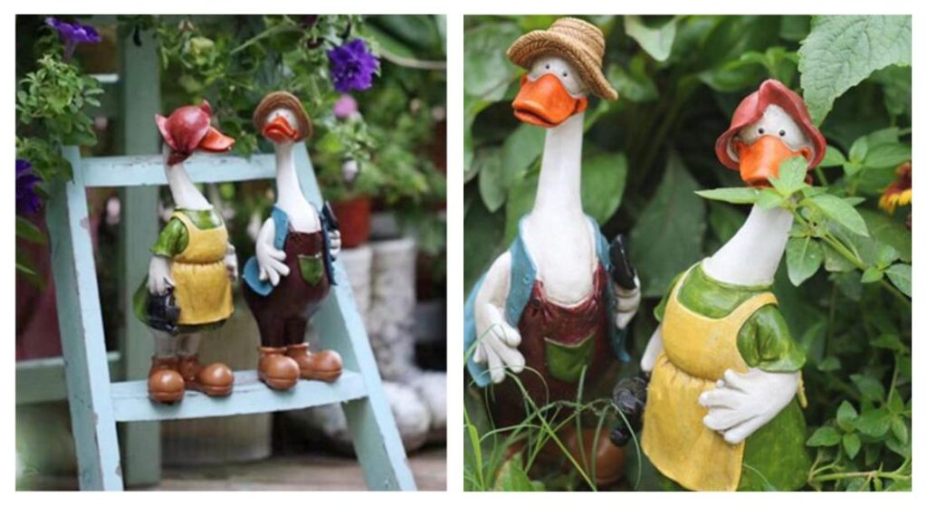 addorable Couple Duck Garden Statues