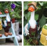 addorable Couple Duck Garden Statues